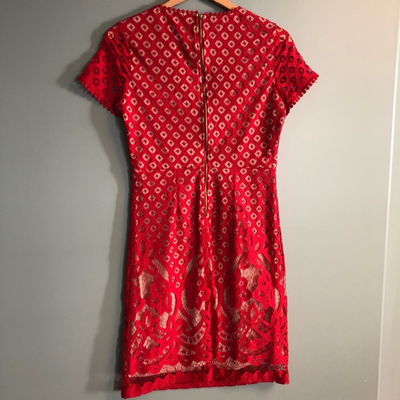 NWOT Dex Red Lace Shift Dress - Picture 3 of 11